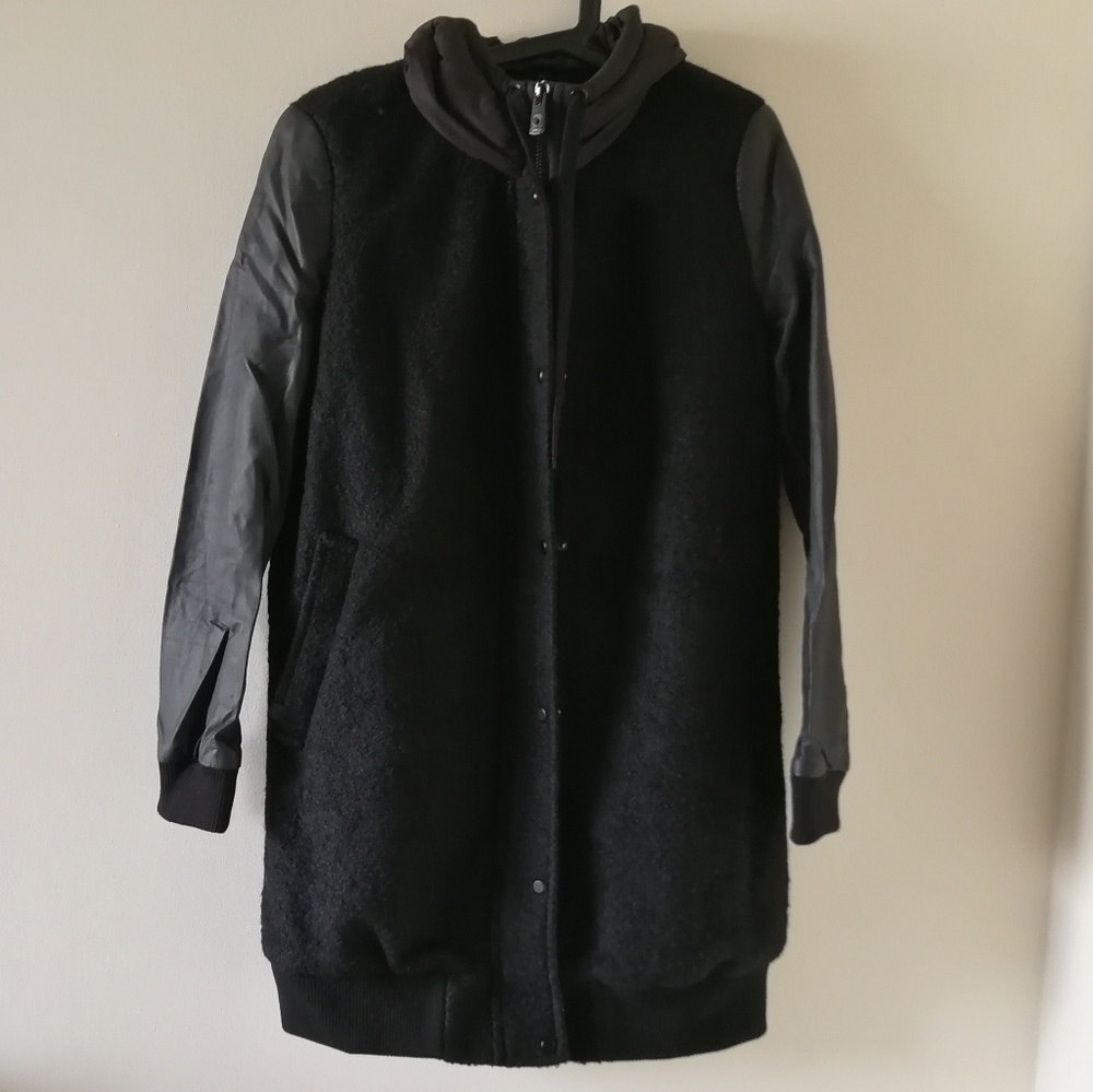 long bomber wool coat